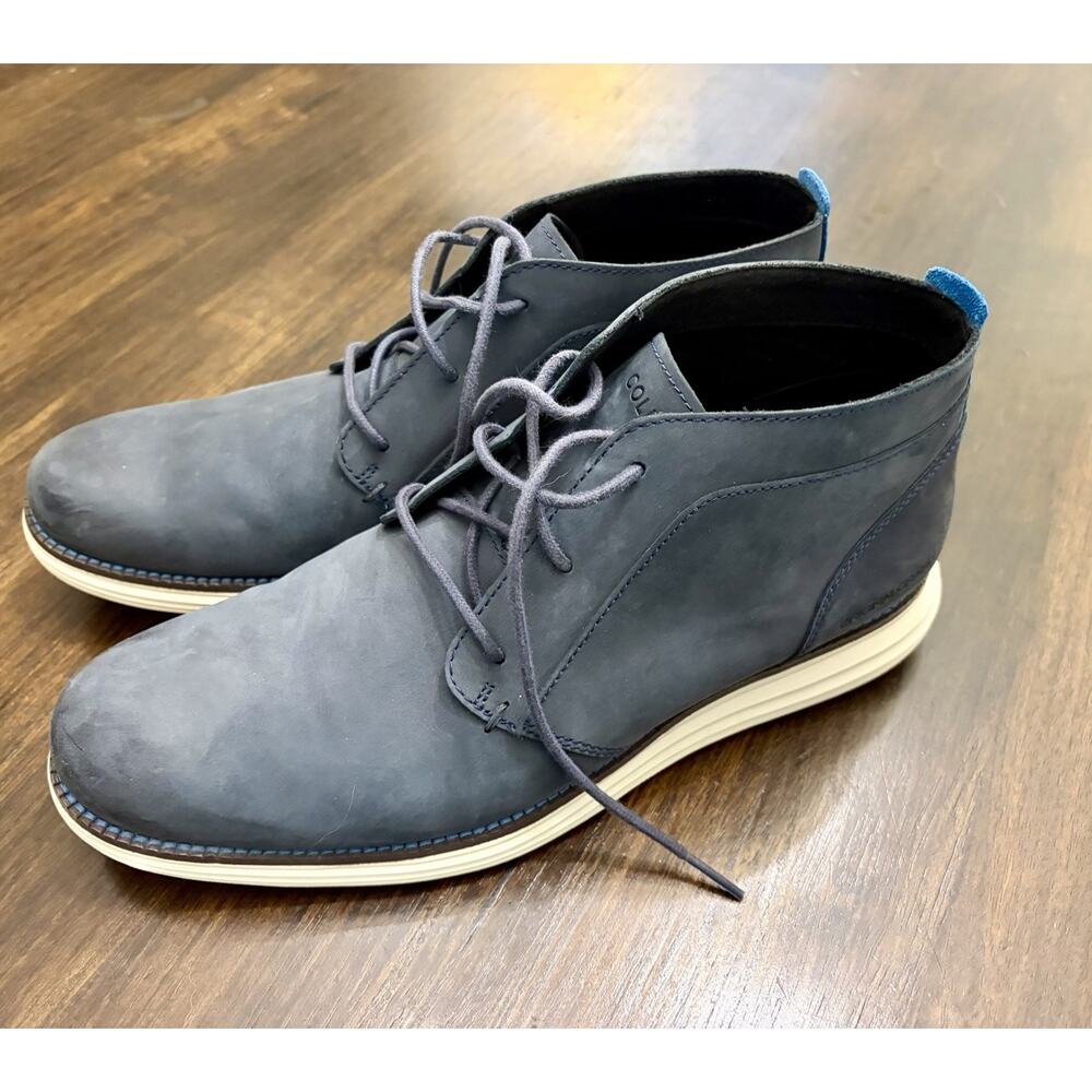 Cole Haan Original Grand Chukka Blue Nubuck Boots Mens Size 10 M